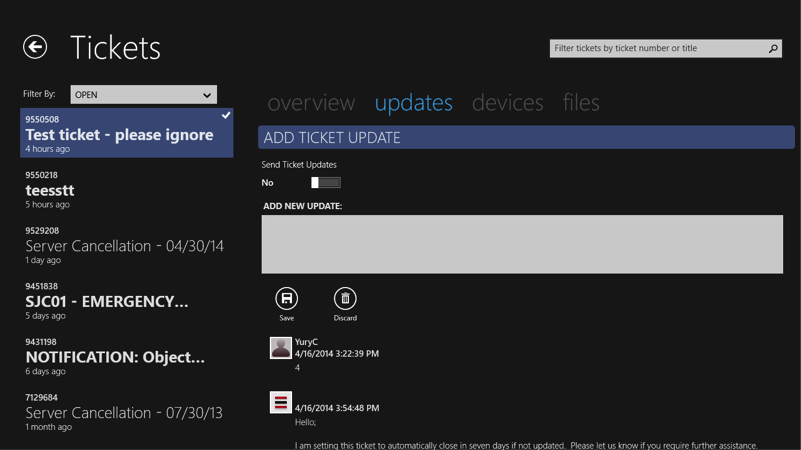 SoftLayer Mobile for Windows 8.1