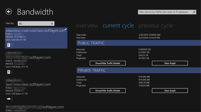 SoftLayer Mobile for Windows 8.1