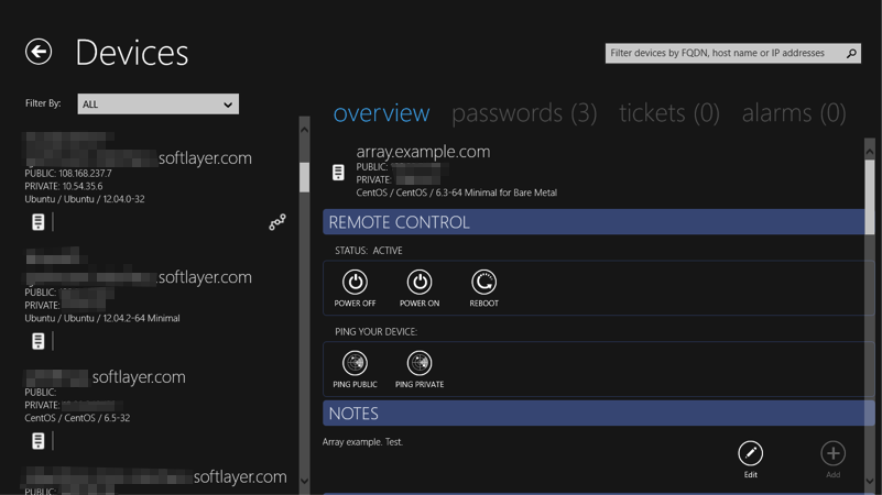 SoftLayer Mobile for Windows 8.1