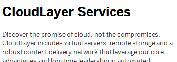 SoftLayer Homepage Side Nav