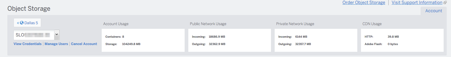 Figure 4: View Credentials and Bandwidth Overview